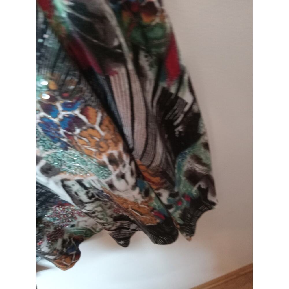 Vtg Alberto Makali Y2K Graphic Sweater Sz Large Beaded Euro Artsy Indie - Picture 6 of 9